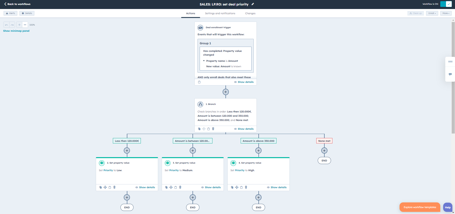 Workflow - automaticaly set priority to important deals